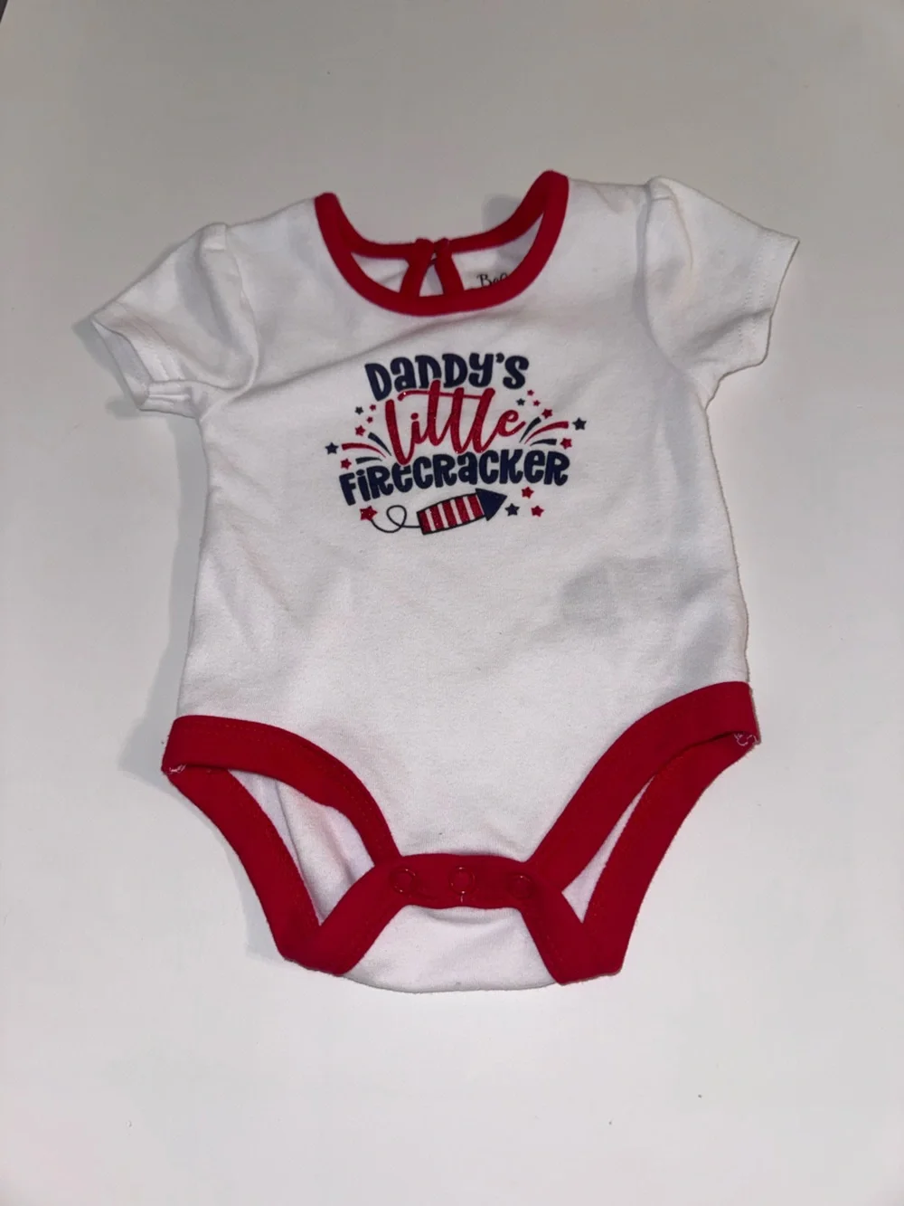 Baby Essentials Red, White & Navy Firecracker Tutu Dress with Bow Headband